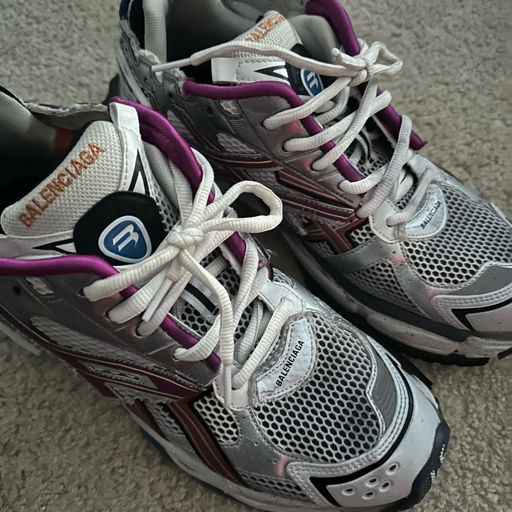 Balenciaga Purple and White Sneakers with Breathable Mesh